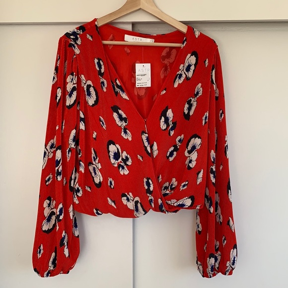 Red Floral Top - Picture 1 of 2